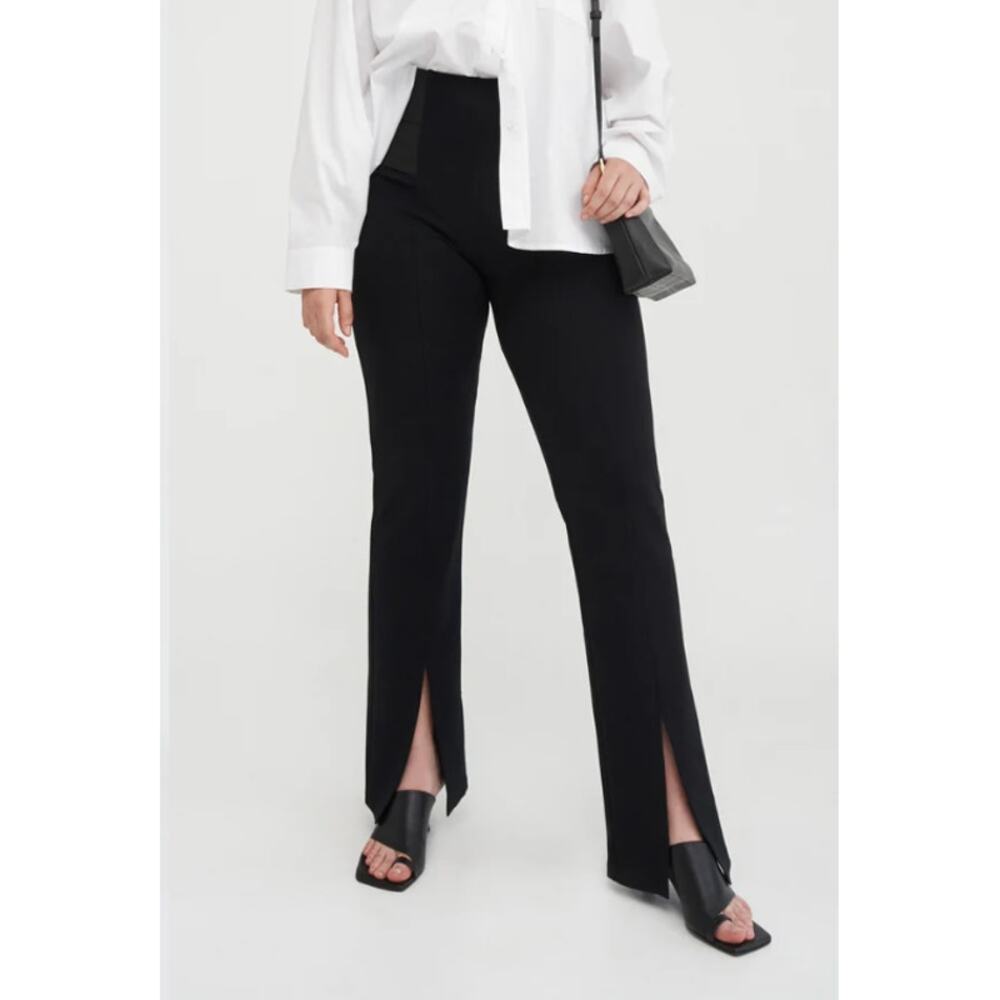 Marcella Tremont Pant Black Ponte Knit Split Hem Med